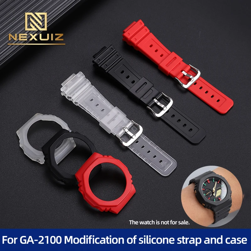 For Casio G-shock Modified Silicone Resin Watch Strap GA-2100 GA-2110 Sports Watch with Case Waterproof Watch Shell Watchband ราคา 743 บาท*ส่งฟรี