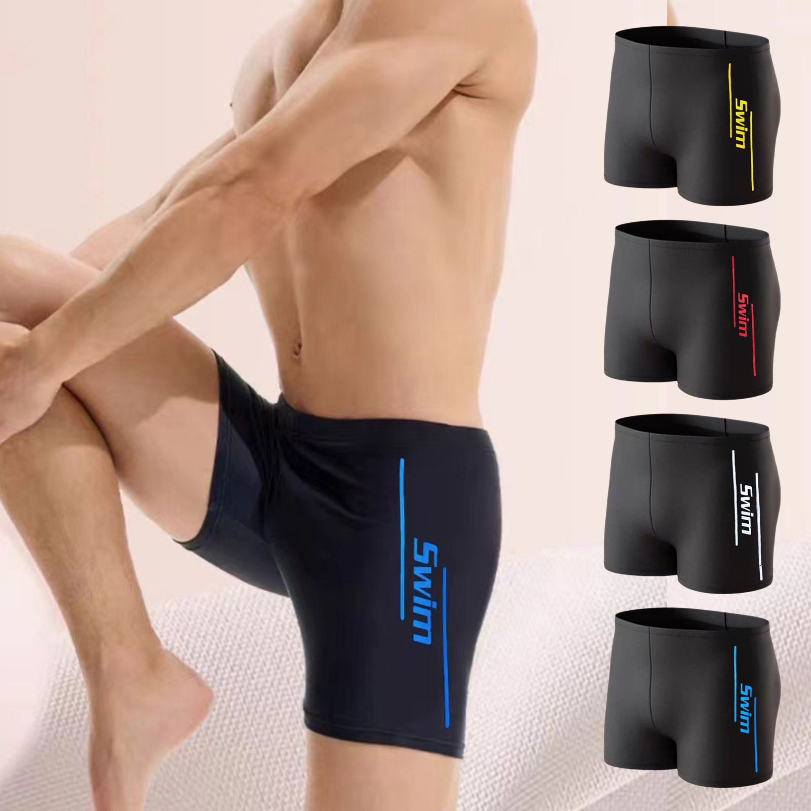 Ruimu Đàn Hồi Quần bơi Cho Nam Giới Nhanh Chóng Khô quần short bãi biển Cho Nam Giới Nhanh Chóng Khô Người Đàn Ông Của Quần bơi Cho thể thao dưới nước Lướt Sóng Thắt lưng co giãn quần soóc Boxer Với Hình Chữ U Đáy Quần Và Dây Kéo Chống Xấu Hổ Bãi Biển