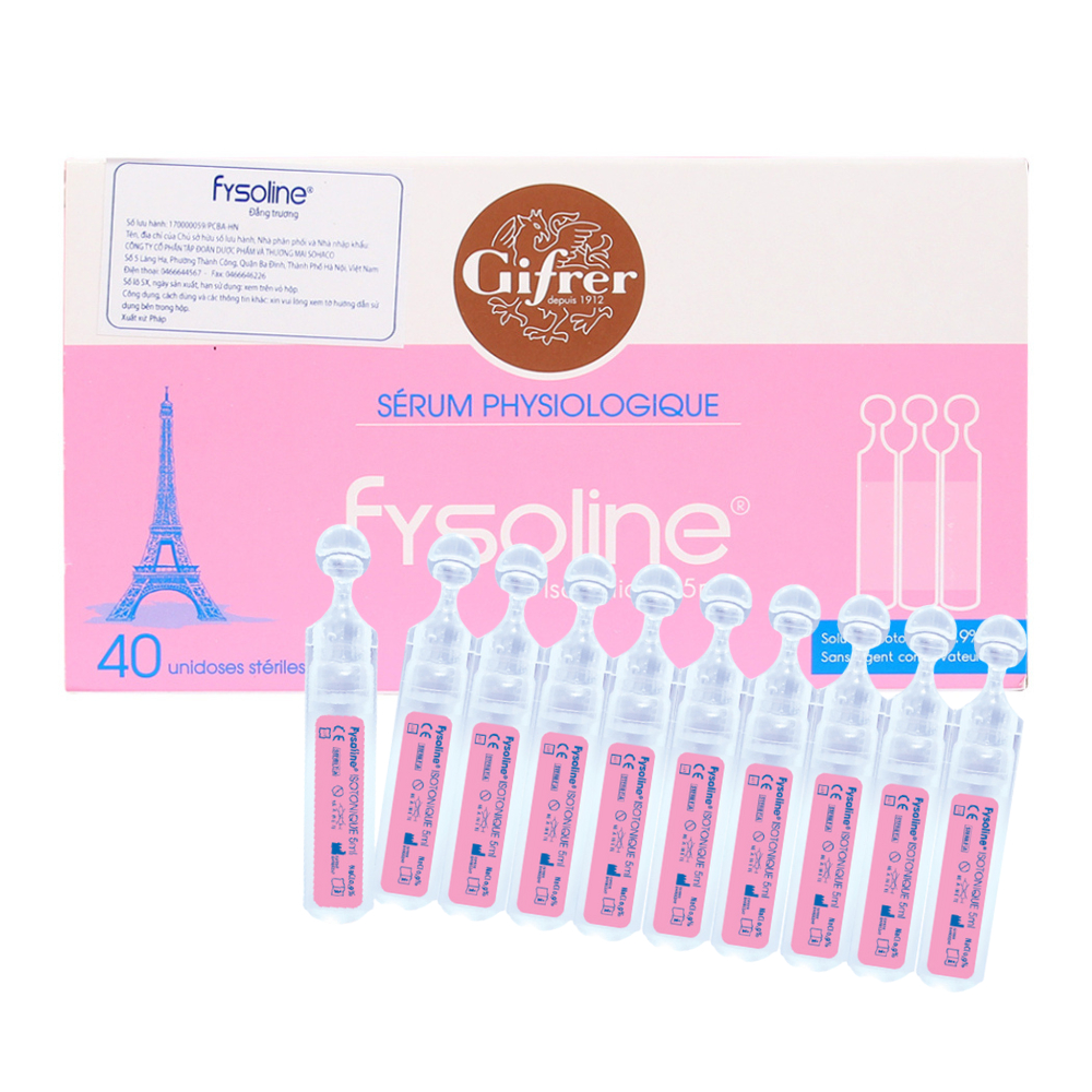 Nước Muối Sinh Lý Fysoline Nước Muối Đẳng Trương Nhập Khẩu Pháp Vệ Sinh Mắt Mũi Miệng Cho Bé Hộp 40 Ống - Bibo Mart