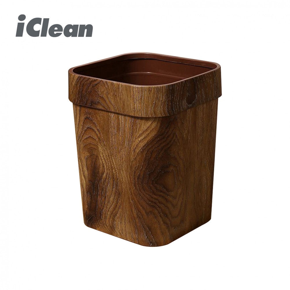 ICLEAN ถังขยะทรงสี่เหลี่ยมลายไม้ 16 ลิตร รุ่น WS16 ขนาด 24x20x28 ซม. สีน้ำตาล ราคา 181 บาท*ส่งฟรี