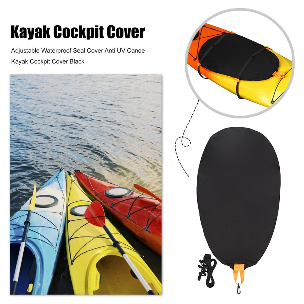 Adjustable Waterproof Seal Cover Anti UV Canoe Cover Black