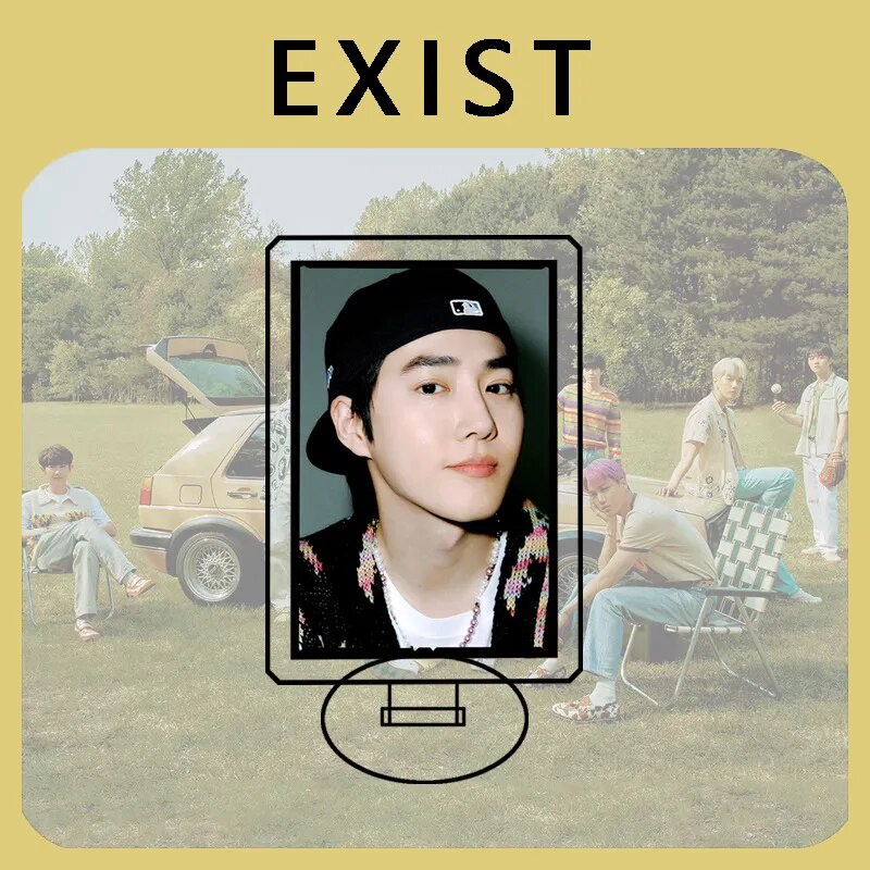 Mô hình Standee KPOP Baekhyun Chaeyeol Sehun D.O EXO Figure Kai Xiumin Phụ kiện trang trí để bàn góc