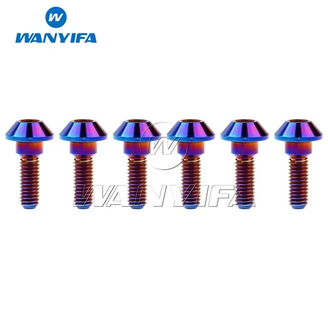 yingke Wanyifa Titanium Bolt M6x20mm Tapered Ball Conical Screws For Yamaha Motorcycle Brakes 6pcs