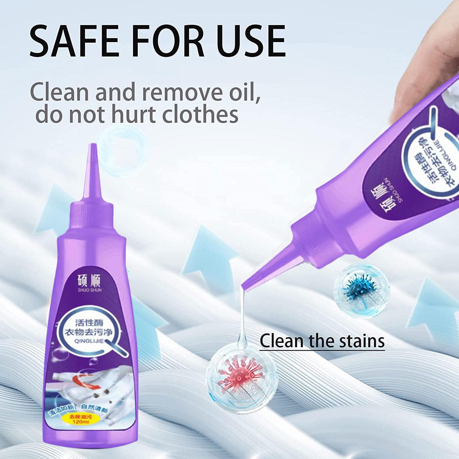 Clothes Stubborn Stain Cleaner Powerful Fabric Stain Down Home Oily Detergent Cleaner Jacket Laundry Remover U9L2