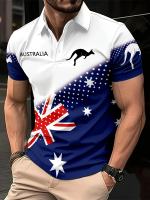 Jeans Fritz Australia Flag Kangaroo Printed Polo Shirt For Men Short Sleeve Regular Fit Breathable Casual Summer Top COD Fast Delivery
