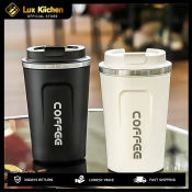 Lux Kiichen Stainless Steel Leakproof Coffee Mug, 380ml/510ml