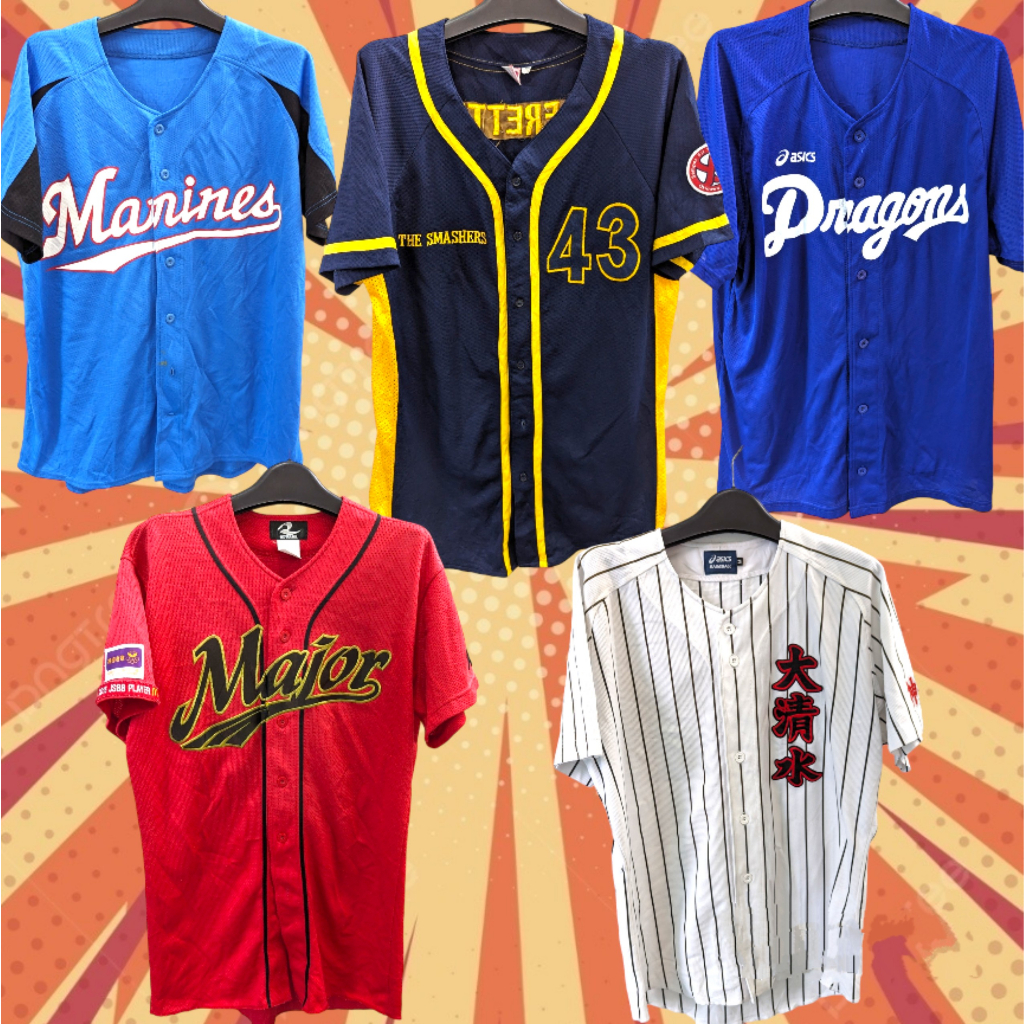 Áo bóng chày 2hand jersey baseball unisex nam nữ form rộng tay ngắn secondhand