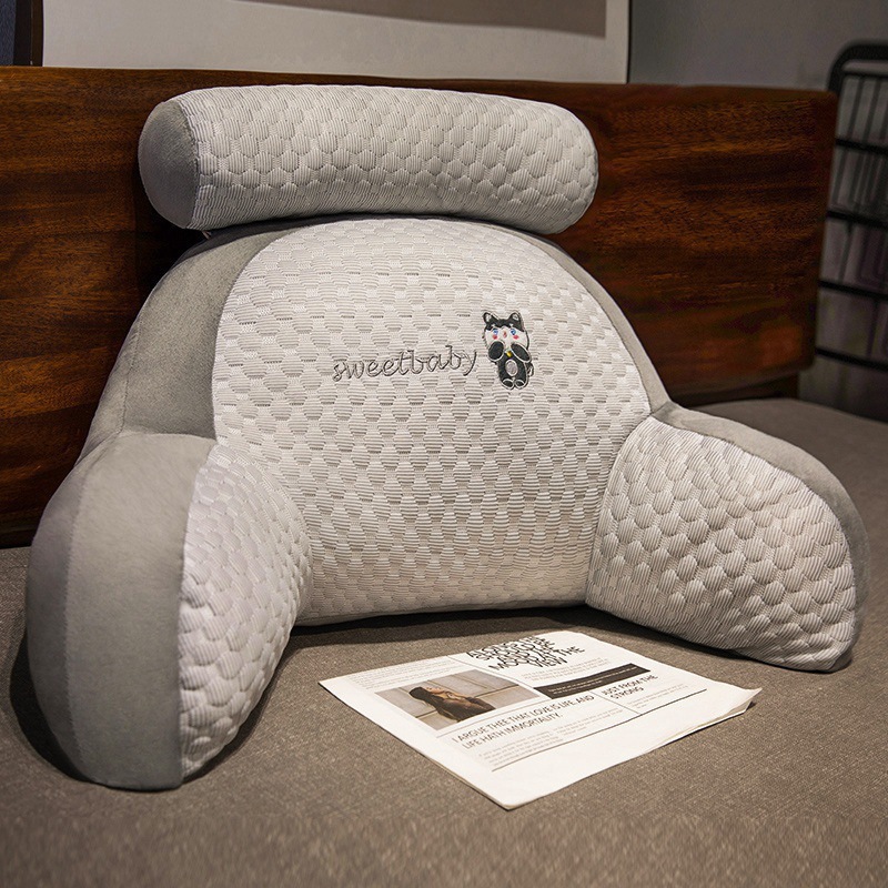 Gối tựa lưng hoạt hình dễ thương với thiết kế công thái học cho giường ghế sofa và ruột bông và bọc vô lăng sử dụng tại văn phòng mềm