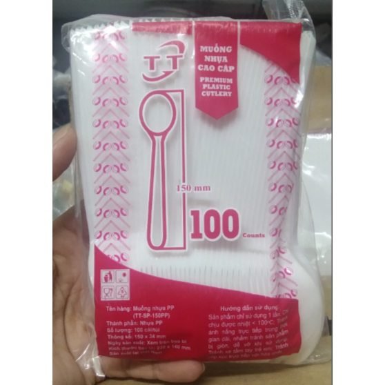 thìa nhựa dùng một lần sét khoảng 80 cái