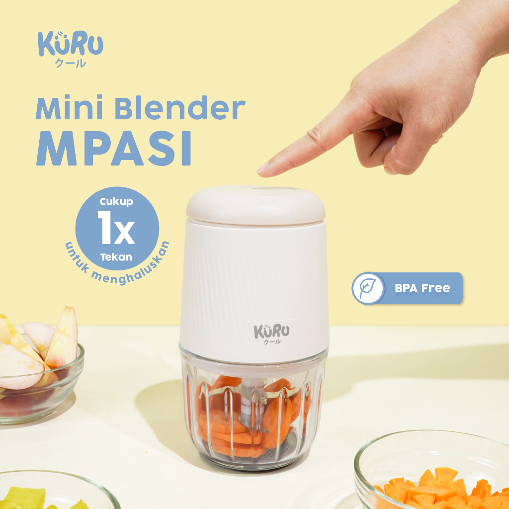 Kuru Baby 2in1 Mini Food Blender Grinder | Puree Maker Food Chopper MPASI FC2002