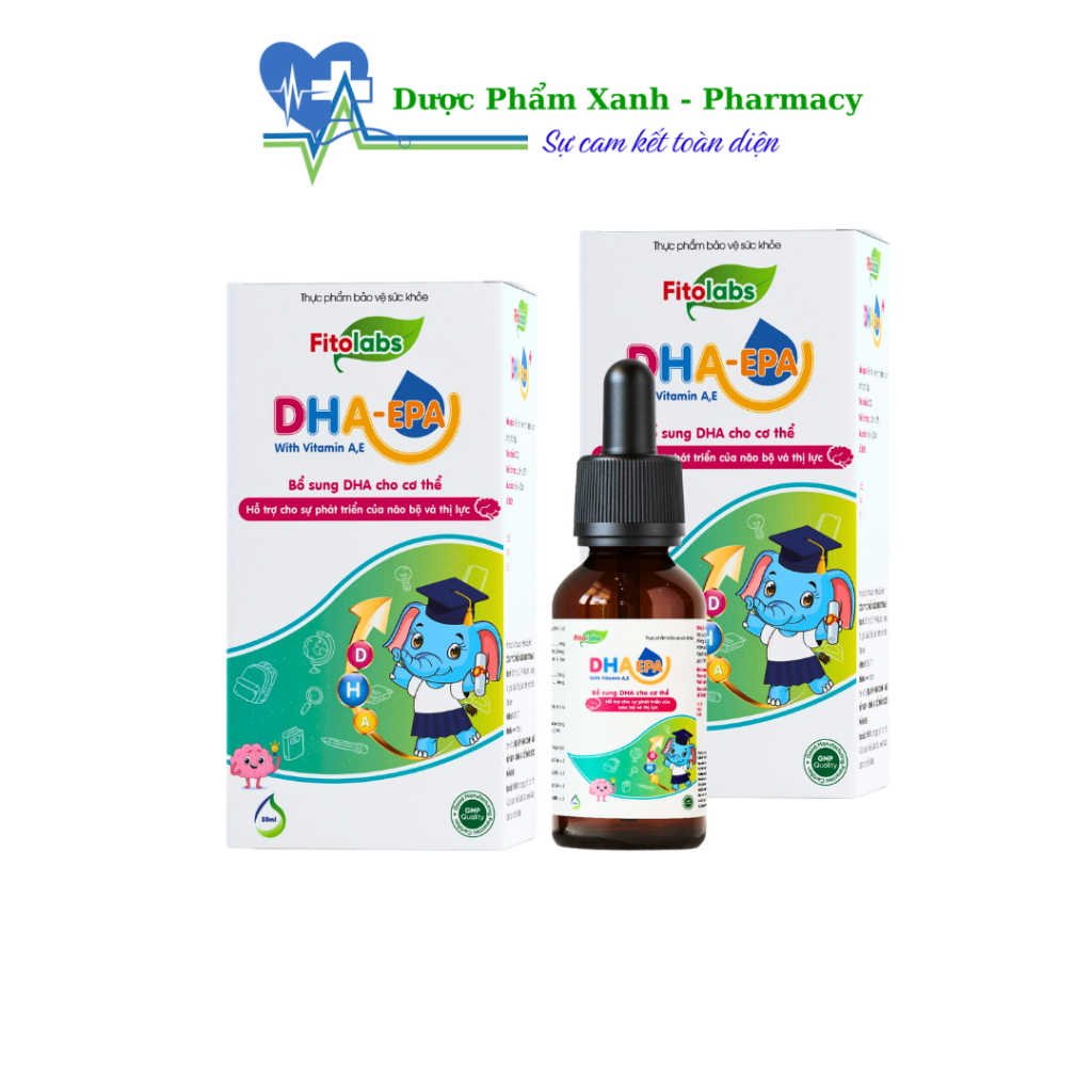 DHA Nhỏ Giọt Không Tanh Fitolabs DHA Xtra Cho Bé Giúp Tăng Cường Thị Lực Và Trí Não - Hộp 1Lọ x 20ml