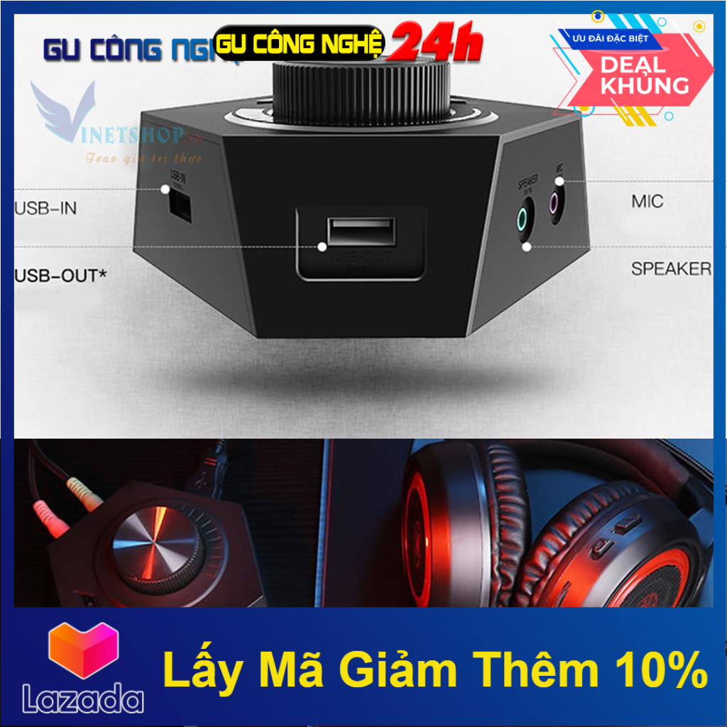 Xả hàng - bộ tai nghe gaming plextone g600 và dac gaming âm thanh vòm 7.1 cho game thủ chơi game pubg và các game fps