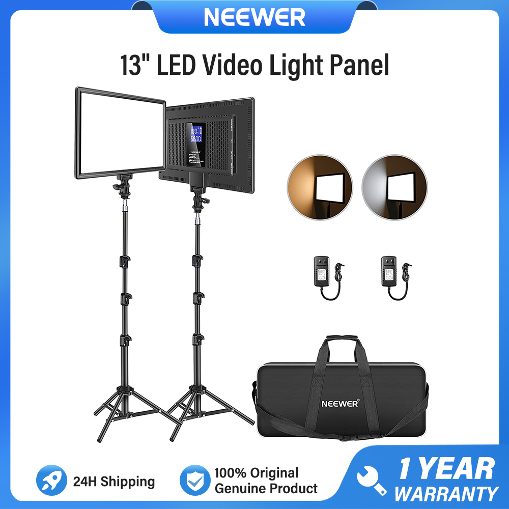 แบตเตอรี่อะไหล่ทดแทน Rechargeable Battery Neewer 13 "ชุดแผงไฟวิดีโอ LED,2 Pack Bi สีหรี่แสงได้พร้อมขาตั้งขาตั้งกล้อง, 4000mAh,3200K-5600K CRI97 +, NL-192AI ราคา 8,330 บาท*ส่งฟรี