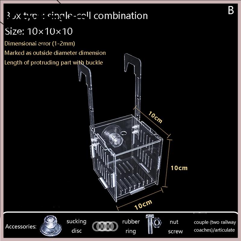 [Kateva]Convenient Easy For Lowest Price Bể cá nhỏ Fry chăn nuôi hộp rõ ràng Acrylic cá chăn nuôi cách ly hộp giống Divider sinh sản nở phòng cá Nguồn cung cấp - 8