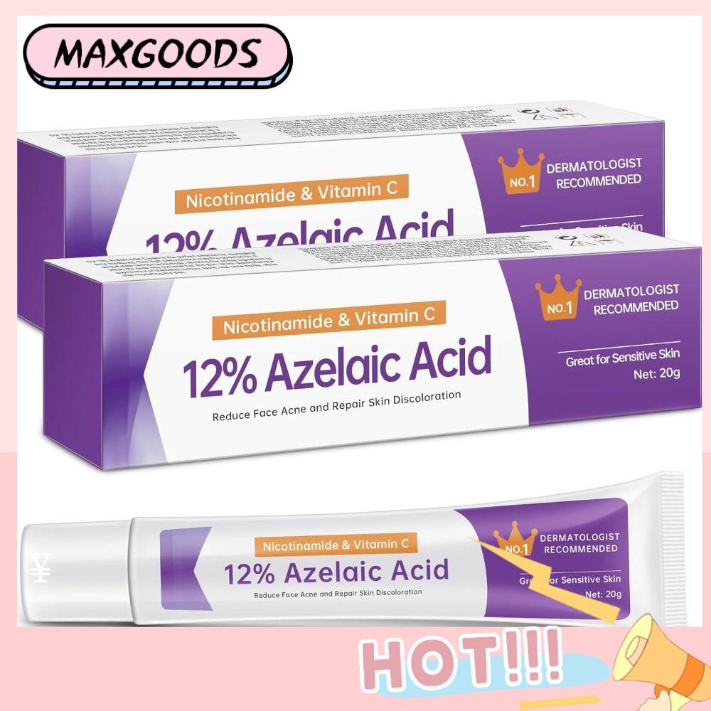 MAXG Axit Azelaic 12% 15% 20% Kem Axit Azelaic Giảm mụn trứng cá và mụn nhọt Nicotinamide Kem Axit Azelaic 15% Da mịn màng Kem dưỡng da cho việc chăm sóc da