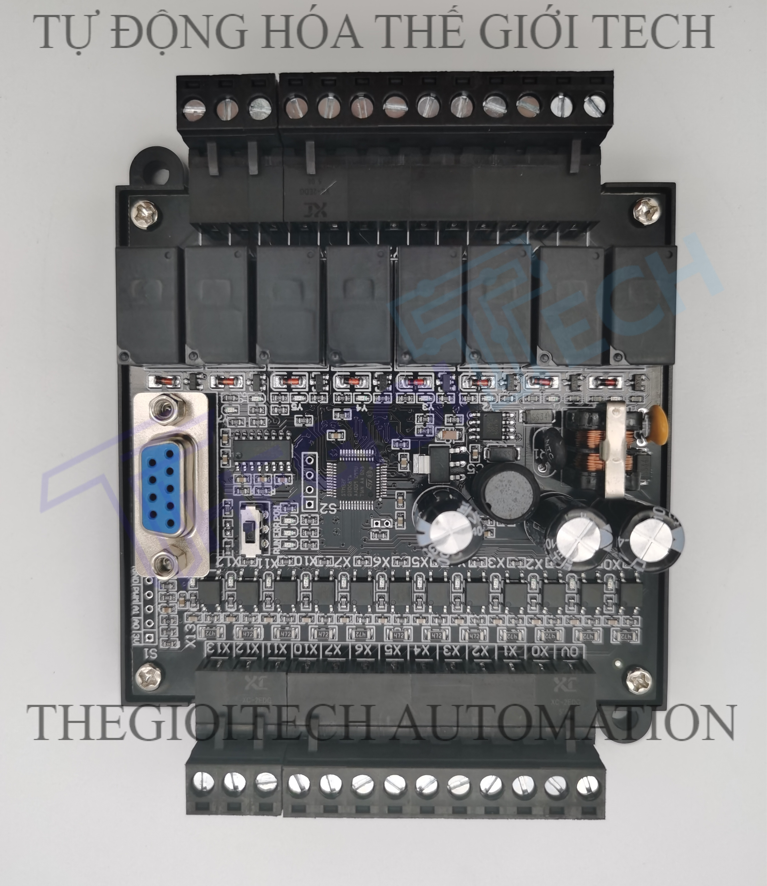 Board Lập Trình PLC HK HK2N FX2N 20MR 12 input 8 output relay 24V TTL RS232, GX Works2 Mitsubishi - 20MR 232 đế
