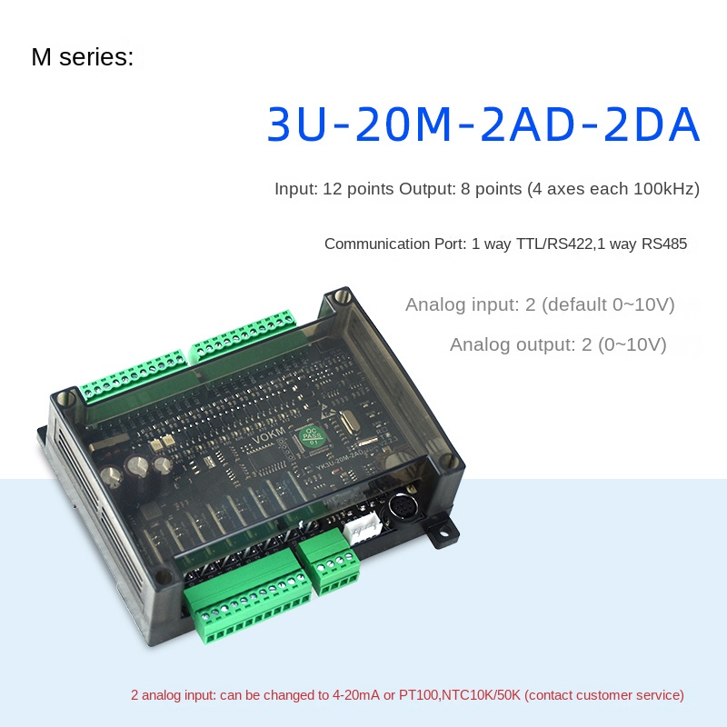 PLC YK FX3U-20MR 20m-2ad-2da hộp-Relay | Thay Thế Mitsubishi FX3U, 4/8 Trục, Có Analog, Nhiệt Độ, 10-85 I/O, Nhỏ Gọn, Công Nghiệp