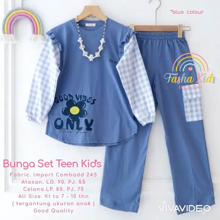 [[ New Arrival ]] Setelan Kaos dan Kulot Cargo Anak Remaja Bunga Set Teen Kids By Fasha Oneset Anak Lucu Motif Bunga Usia 7-10 Tahun Outfit OOTD Anak Model Terbaru Setcel Kulot Cargo Anak Bahan Katun Combed Adem Nyaman Saat dipakai
