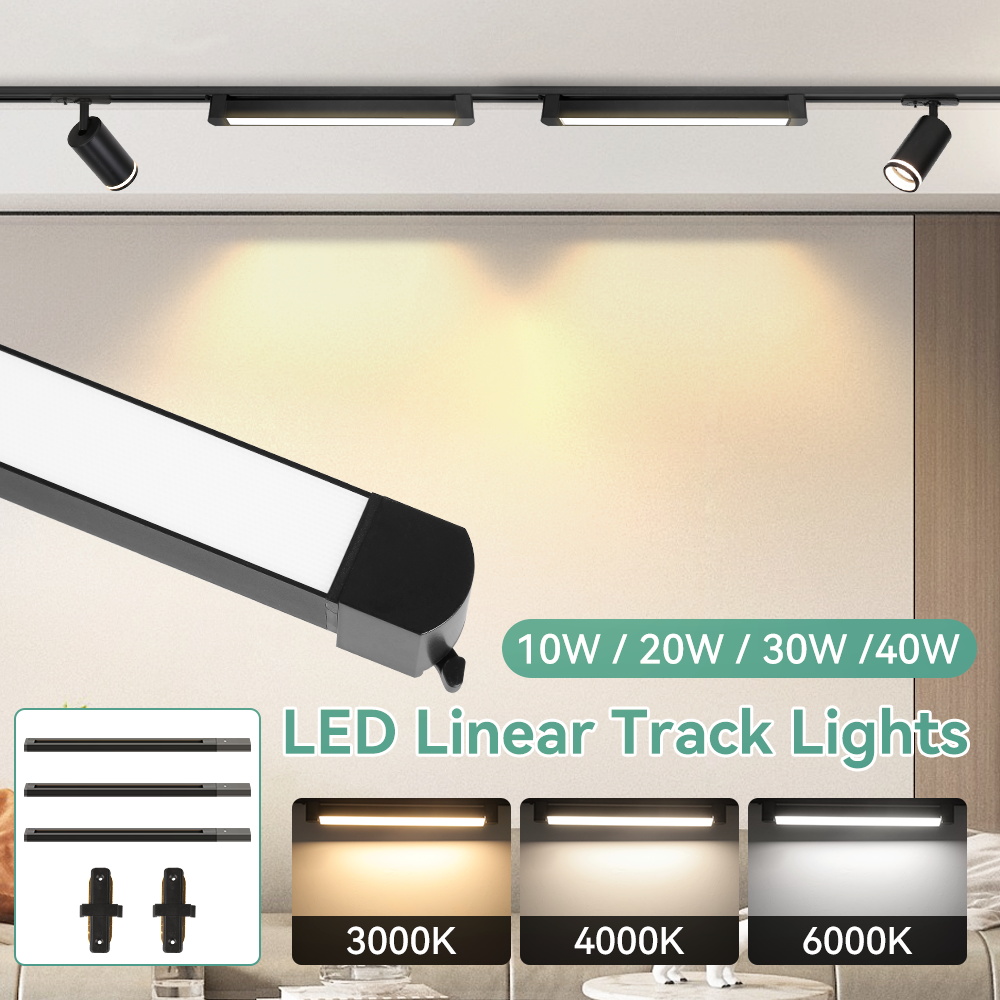 3 Color Set Led Track Light 110v 220v Track Lamp 10W 20W 30W 40W Track Spotlight Lighting Fixture for Home Room Clothing Store