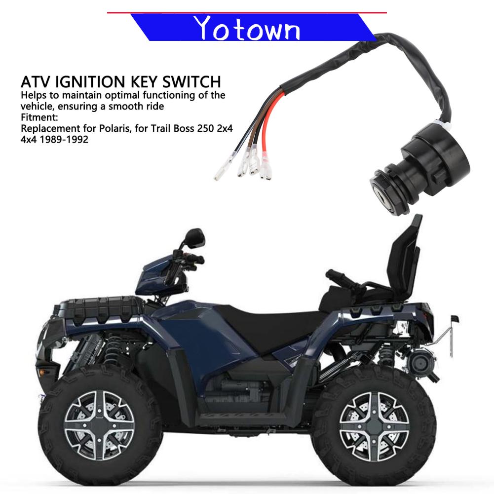 Yotown Công tắc khóa đánh lửa Bnineteenteam ATV 4 dây thay thế cho Trail 250 2x4 4x4 1989 đến 1992 với hiệu suất đánh lửa ổn định và vật liệu ABS chắc chắn
