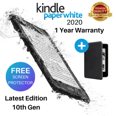 KINDLE Paperwhite 4 Black or Blue 10th Gen + FREE Free Screen Protector 8/32GB ,Wi-Fi Only, Paperwhite 4 (Water safe Fabric Magnetic Smart Case options)
