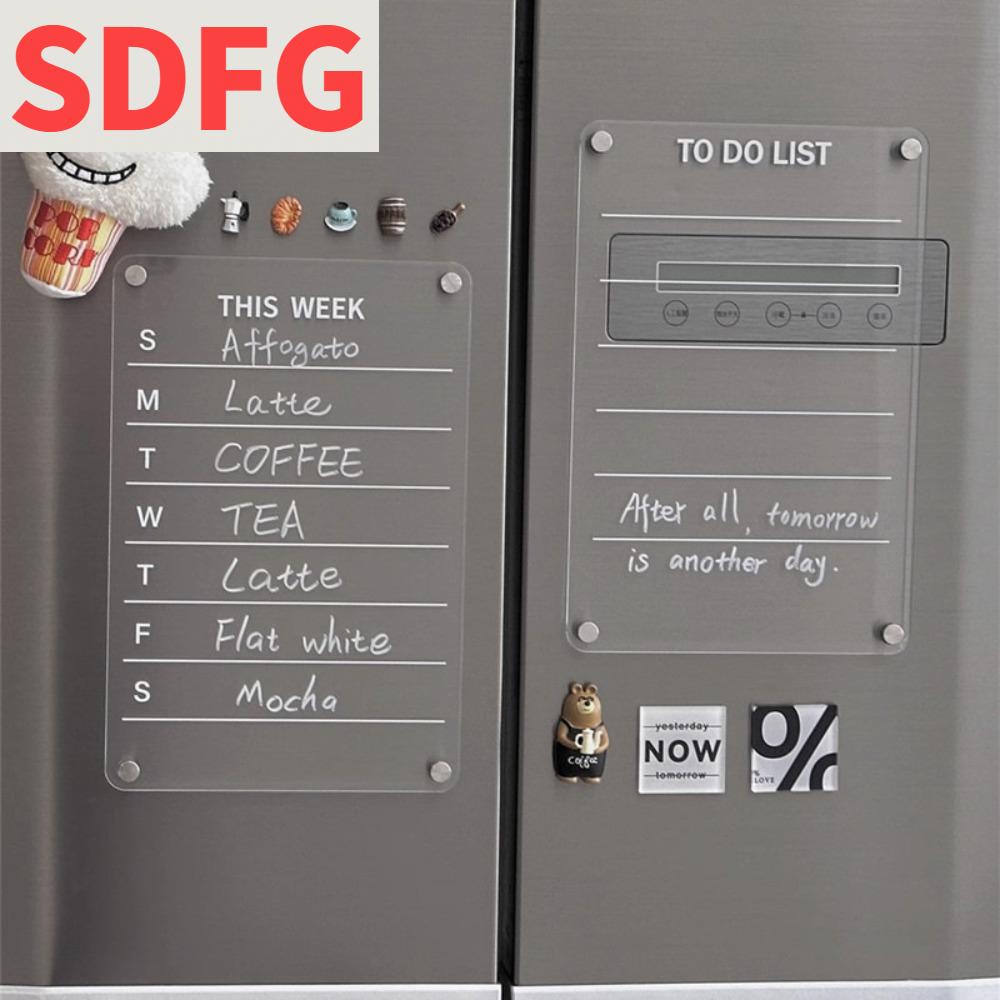 SDFG ใสสะอาด กระดานปฏิทินแม่เหล็ก อะคริลิค ใช้ซ้ำได้ เมนูตู้เย็นตู้เย็น บอร์ดแจ้งเตือน พร้อมปากกาและลบ กระดานข้อความ โรงเรียนในโรงเรียน ราคา 195 บาท*ส่งฟรี