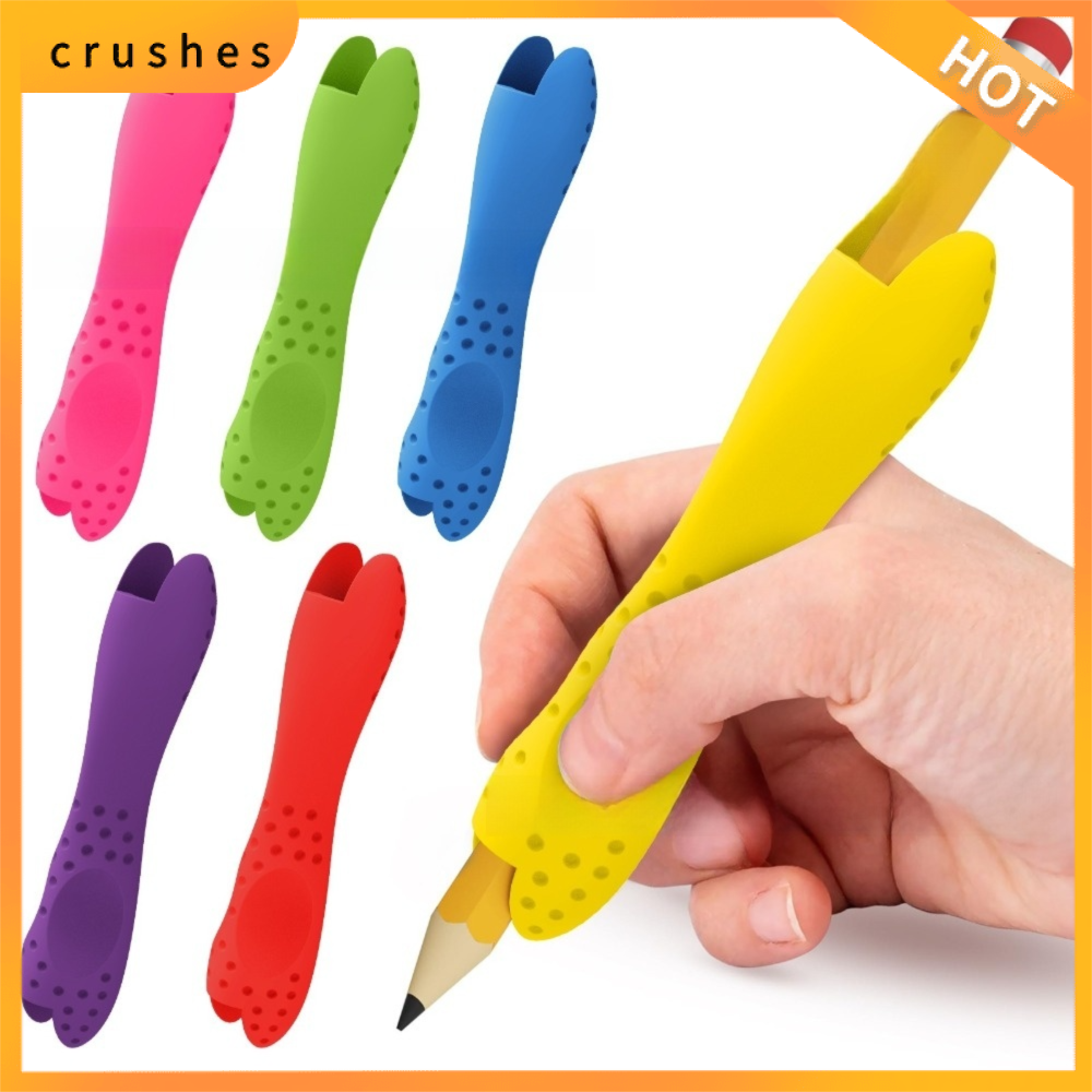 CRUSHES Hỗ trợ viết tay Hộp đựng bút chì Silicone Không trượt Dụng cụ hỗ trợ viết tay Di động Có thể tái sử dụng Huấn luyện viên sửa lỗi viết Đồ dùng học tập