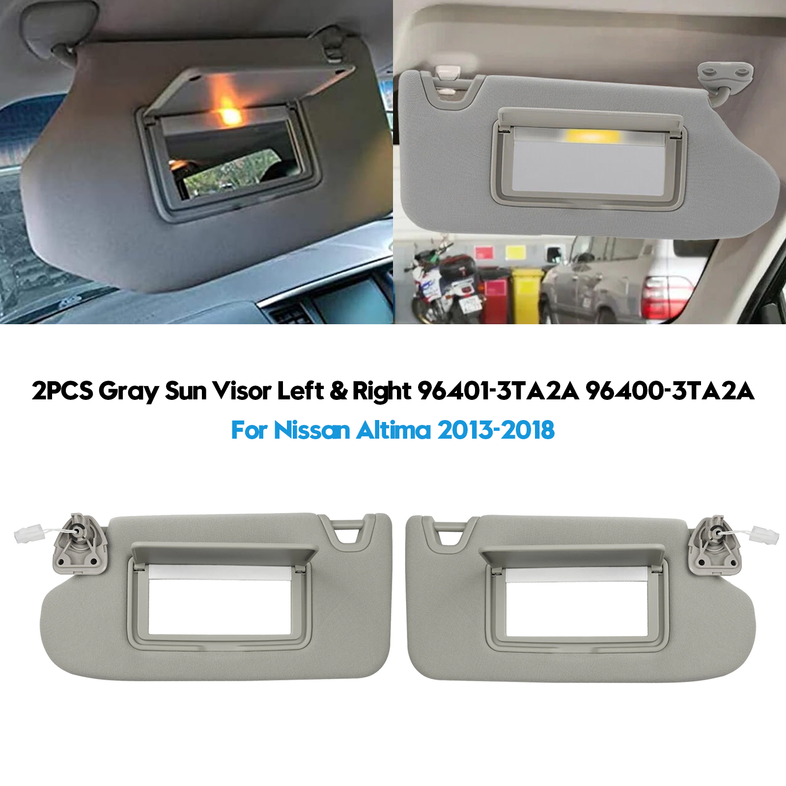 2PCS Gray Sun Visor Left & Right 96401-3TA2A 96400-3TA2A For Nissan Altima 2013-2018 ราคา 1,828 บาท*ส่งฟรี