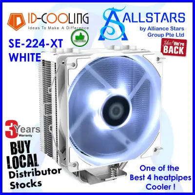 (ALLSTARS : We are Back / DIY Promo) IDCooling / ID Cooling / ID-Cooling White LED SE-224-XT / SE 224 XT (Intel / AMD) CPU Cooler / TDP 180W / 120x73x154mm (Warranty 3years with TechDynamic)