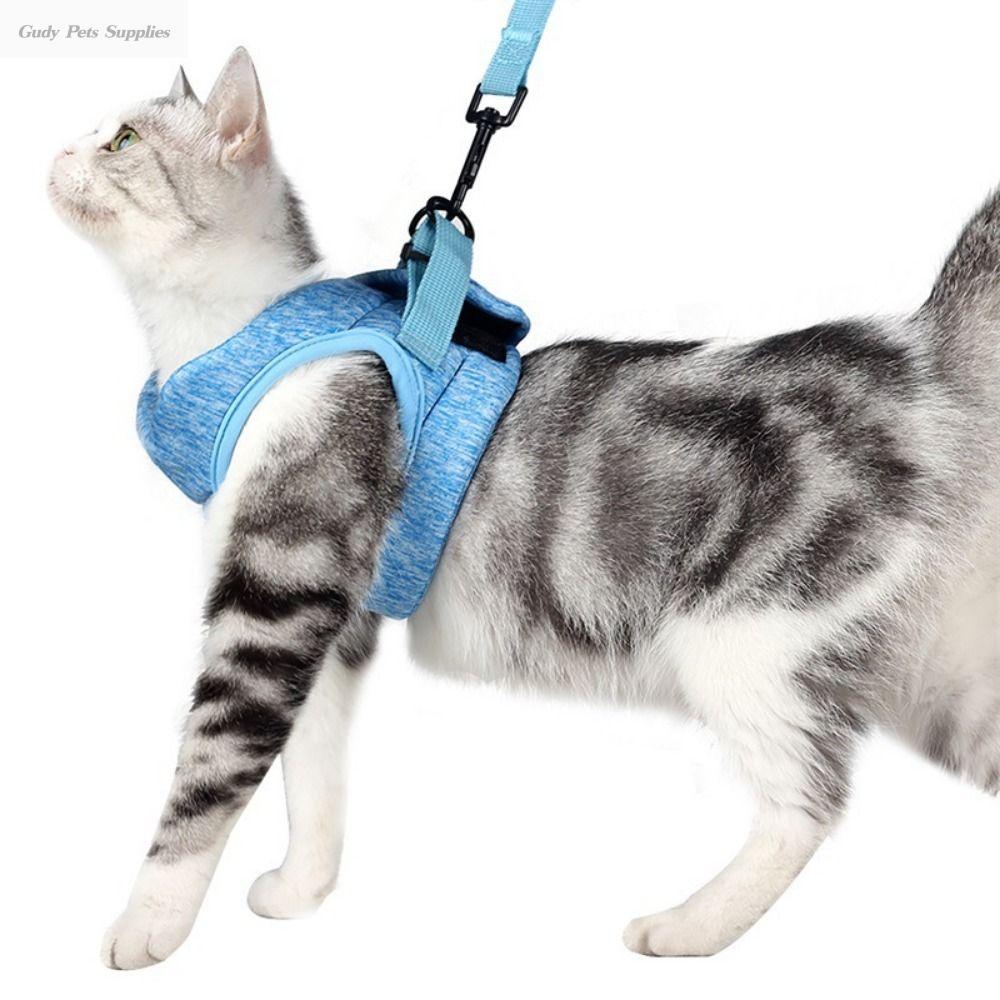 GUDY Soft Cat Escape Proof Collar Strap Polyester Breathable Cat Chest
