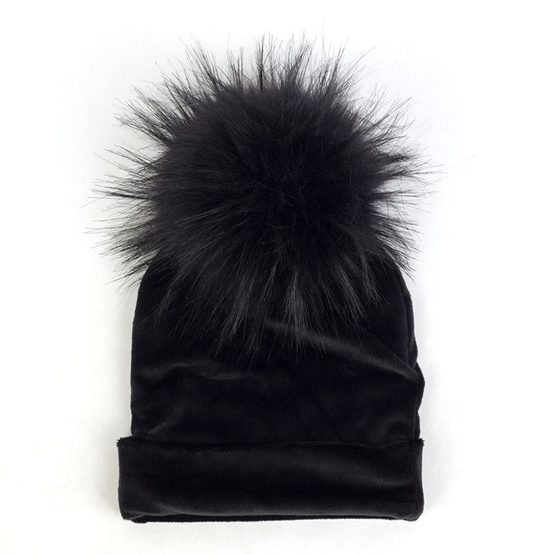 Nbhgy geebro mùa đông warme chế độ niedlichen bé mädchen jungen Samt Beanie hüte Ins solide Weichen diken flanell Babys Kinder giả pelz Pom Pom Túp lều mkjiu