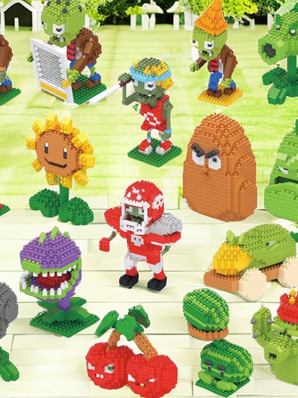 Plants vs. Zombies small particle assembled building block puzzle three-dimensional children's educational puzzle toy boy birthday gift 【SYY】