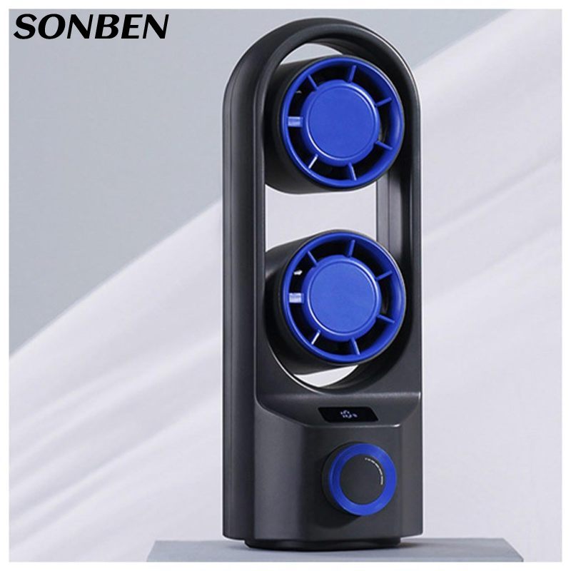 SONBEN พัดลมเดสก์ท็อป usb100ความเร็วลมขนาดใหญ่พัดลมทาวเวอร์สองหัวจอแสดงผลดิจิตอลควบคุมความเร็วไม่ต่อเนื่อง พัดลมพกพา ราคา 649 บาท*ส่งฟรี