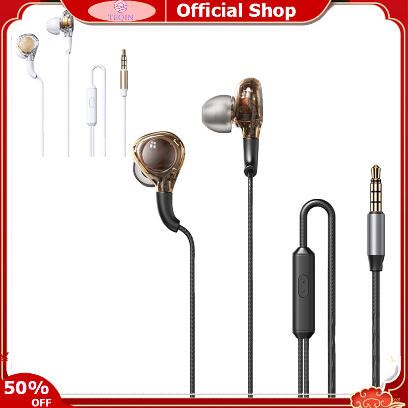 TEQIN toy new RM-670 Wired Earbuds In-Ear Headphones Noise Isolating Transparent Earbuds Stereo Sound Earphones For Women Men ราคา 142 บาท*ส่งฟรี