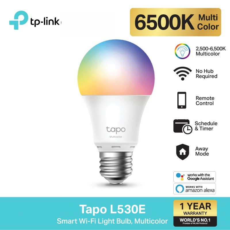 TP-Link Tapo L530E หลอดไฟอัจฉริยะ เปลี่ยนสี สั่งการด้วยเสียงได้ ผ่านแอป Smart Wi-Fi Multicolor Bulb พร้อม 16 ล้านเฉดสี ราคา 1,060 บาท*ส่งฟรี