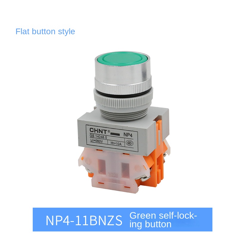 Nút Nhấn NP4-11BNZS xanh giữ | Tự Phục Hồi NP4-11BN/NP4-11BNZS/NP4-11ZS/NP4-11M/NP4-11DN/NP4-11DZS/NP4-11X/NP4-20X 22mm CHINT – Điều Khiểm Chính Xác