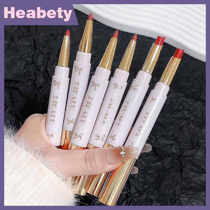 Heabety Dikalu Matte Lip Liner bút không thấm nước Contouring Son môi hai kết thúc kéo dài không dính cup mịn nhung môi trang điểm mỹ phẩm