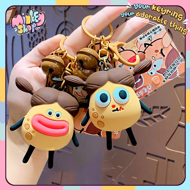 Móc khoá bé đậu phộng cute móc chìa khoá hoạt hình vô tri dễ thương quà tặng phụ kiện túi xách balo xe máy -minkey