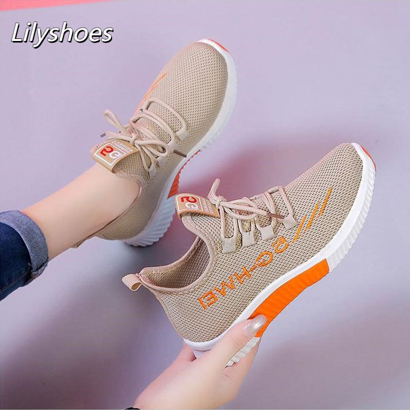  Lilyshoes Giày thể thao lưới Giày vải mùa xuân và mùa thu cho Nữ Giày chạy bộ cổ Bắc Kinh cho Nữ Giày đơn thời trang mùa thu cho nữ 