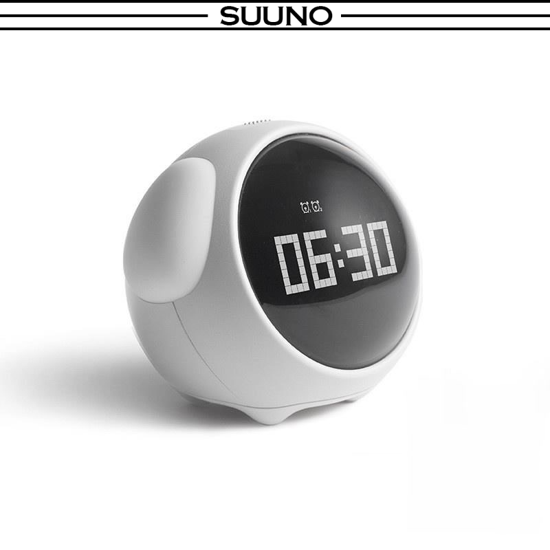 SUUNO Emoji Alarm Clock Cute Expression LED Voice Control Night Light Multifunctional Alarm Clock Child Bedside Home Multi Function Workstation Tabletop Office Computer Desktop Table LED Strip Ambient Lampu Rak