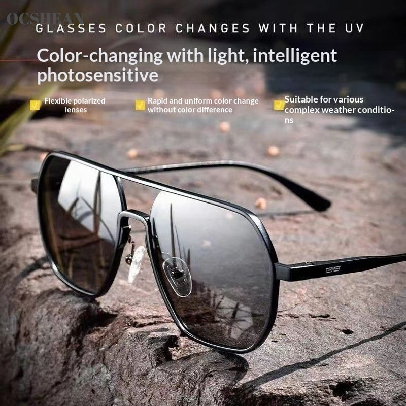 OCSHEAN Pilot Style Polarized Sunglasses for Men UV400 Protection Outdoor Riding Driving Fashion Sun Glasses ราคา 79 บาท*ส่งฟรี