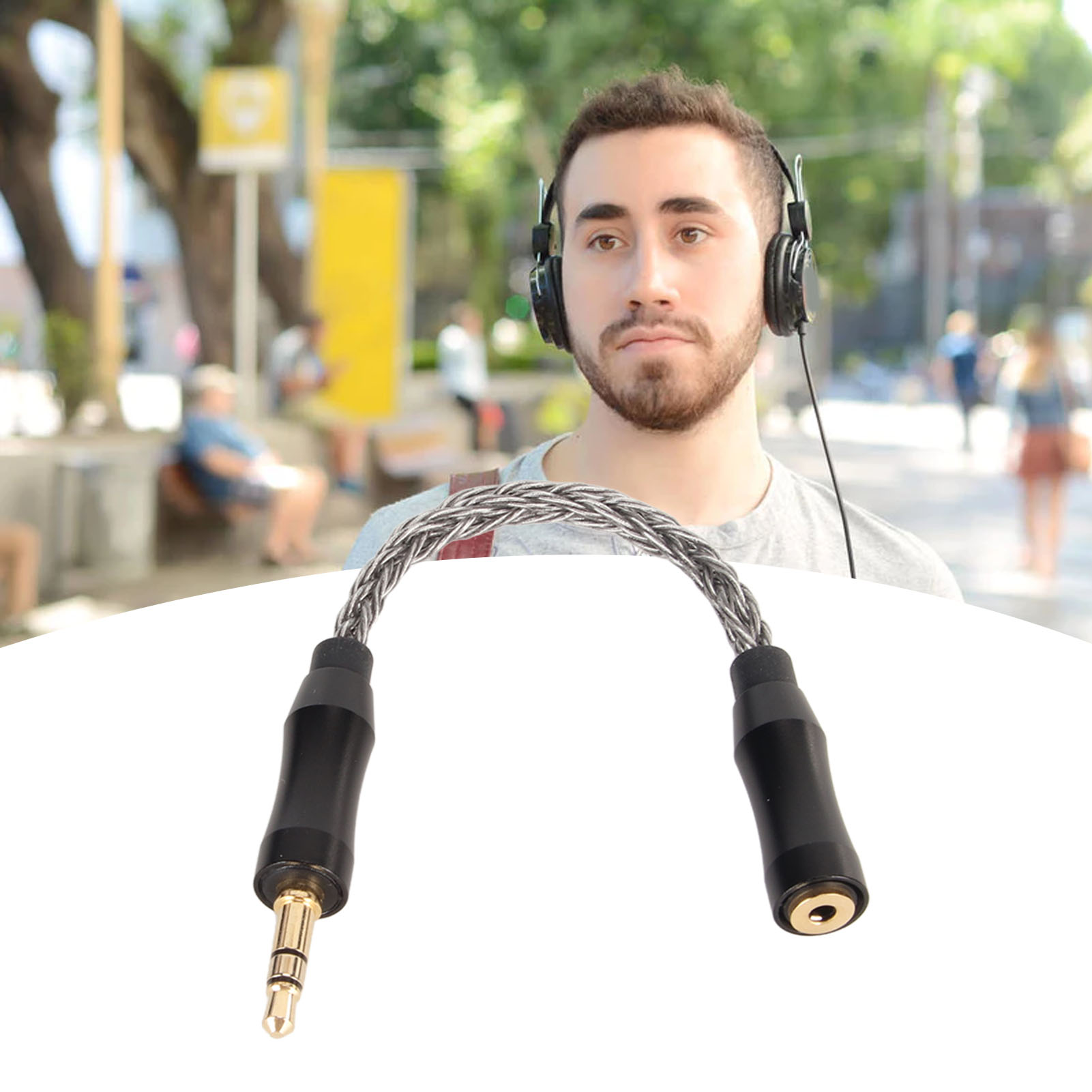 Dây Bộ chuyển đổi tai nghe giắc cắm từ đầu cái sang đầu đực và chơi 2.5mm đến 3.5mm Cáp âm thanh cho máy tính bảng cho tai nghe