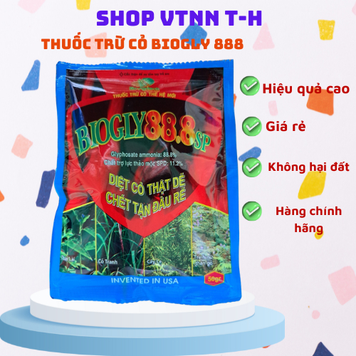 Biogly 888, thuốc trừ cỏ, diệt cỏ tận gốc, thuốc lưu dẫn, diệt các loại cỏ tranh, gấu, thài lài hiệu quả, vtnn t-h