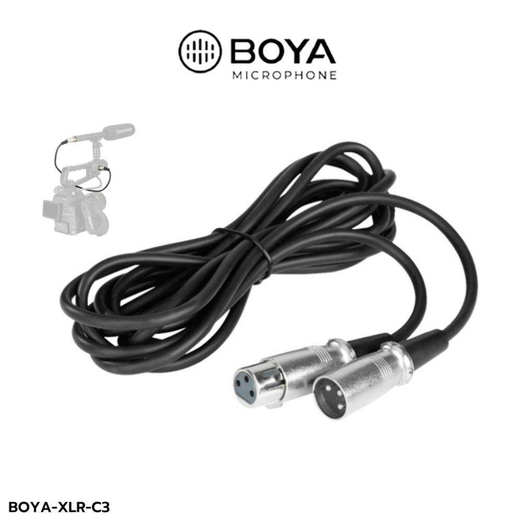 Boya xlr-c3 xlr male to xlr-female connector adapter ราคา 199 บาท*ส่งฟรี