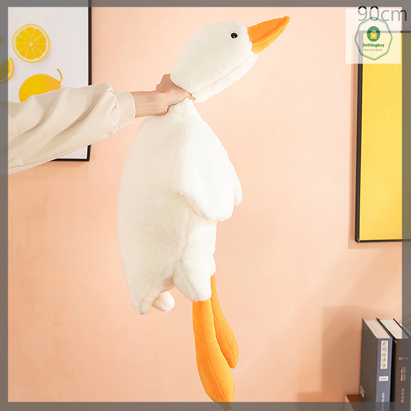 Jettingbuy Thú nhồi bông ngỗng màu trắng lớn dễ thương bán chạy Đệm gối ngủ vịt lớn dễ thương Búp bê thú nhồi bông mềm quà sinh nhật cho trẻ em