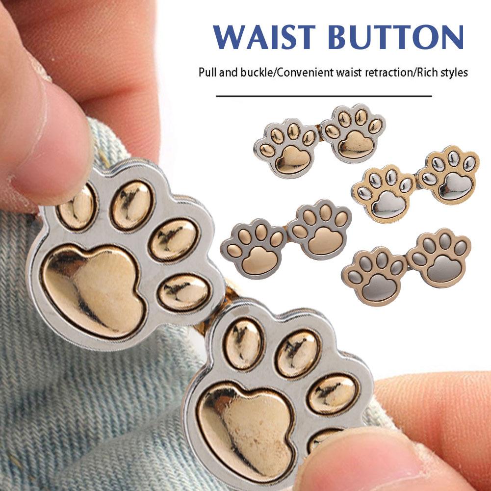 Móng vuốt mèo thắt lưng phong cách kawaii có thể tháo khâu eo phí rời miễn và quần chỉnh rộng cho điều nút jean E3D6