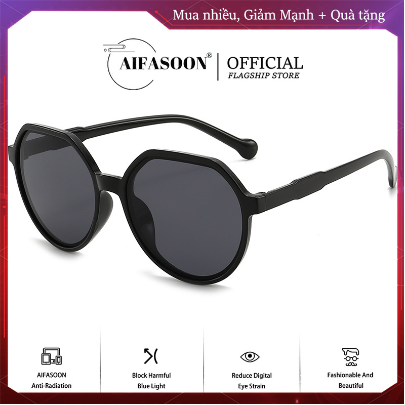 AIFASOON Kính Râm Nữ Kính Phong Cách Dễ Thương Vòng Khung Sunglasses Tráng