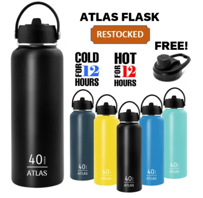 40oz Stainless Steel Flasks Vacuum Insulated Stainless Steel Water Bottle Wide Mouth Water Bottle Flex Cap