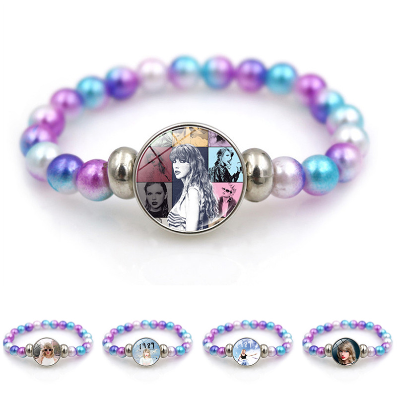 Taylor Swift Taylor Swift Beaded Bracelet Fashionable Black Elastic Bracelet JYUE