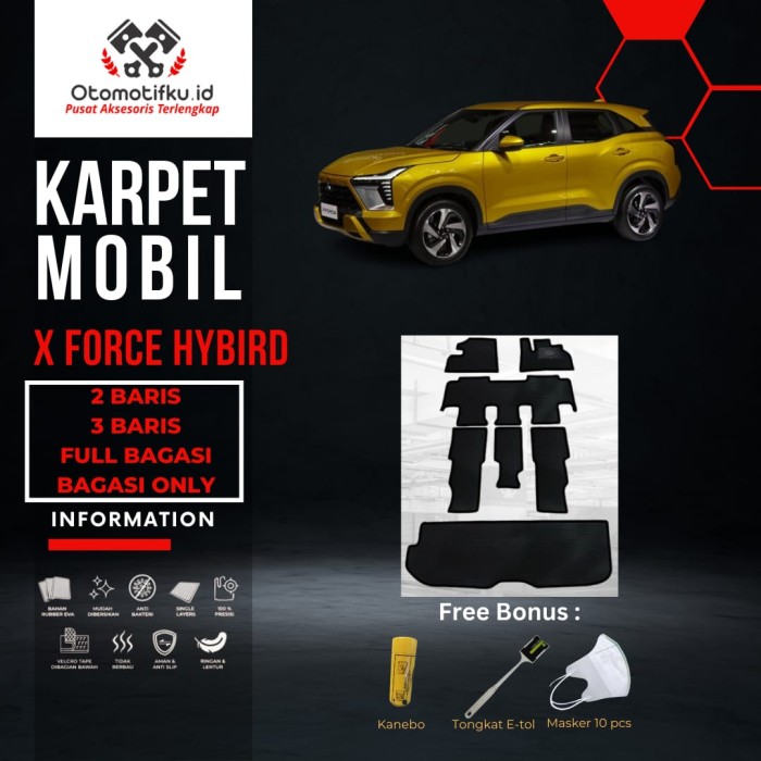 [ OTOMOTIFKU ] Karpet Mobil Mitsubishi XForce Bahan Single Layer Rubber Eva Premium Harga 550,000 rupiah*Gratis Ongkir